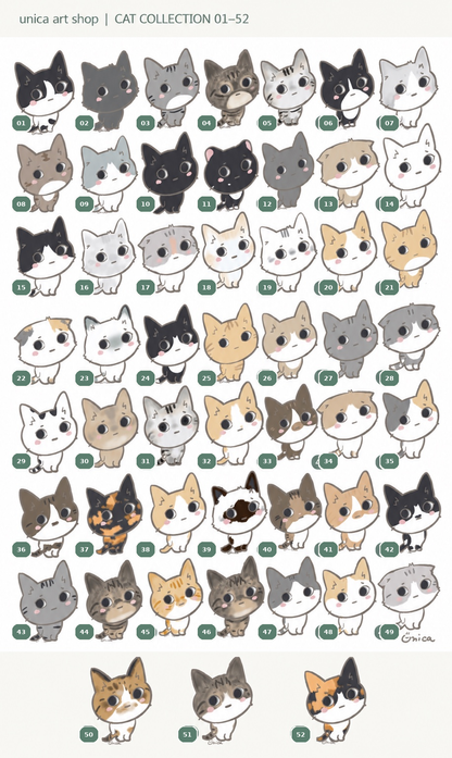 CAT COLLECTION 01〜52 猫柄番号一覧
